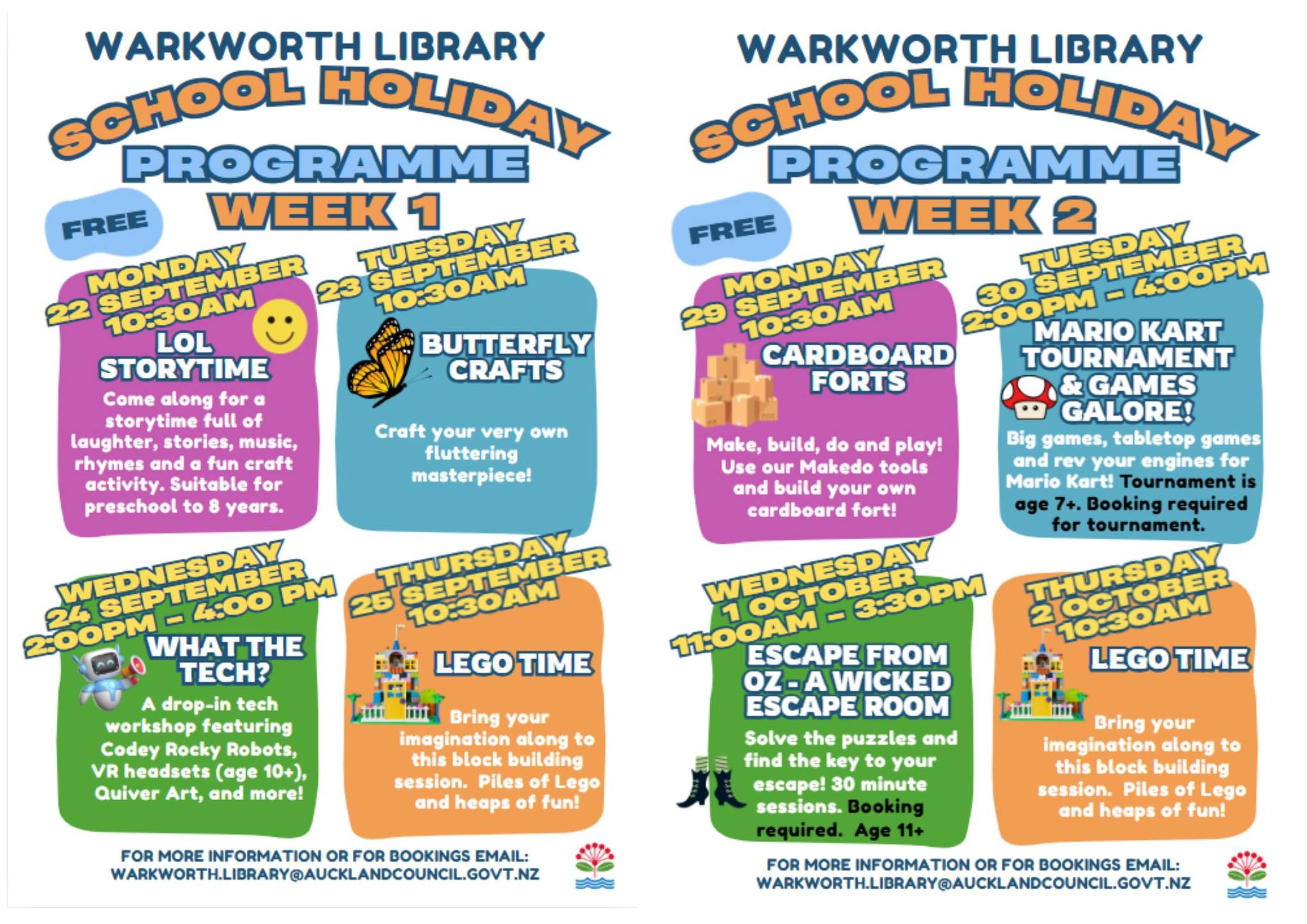 School Holiday Programme @ Warkworth Library