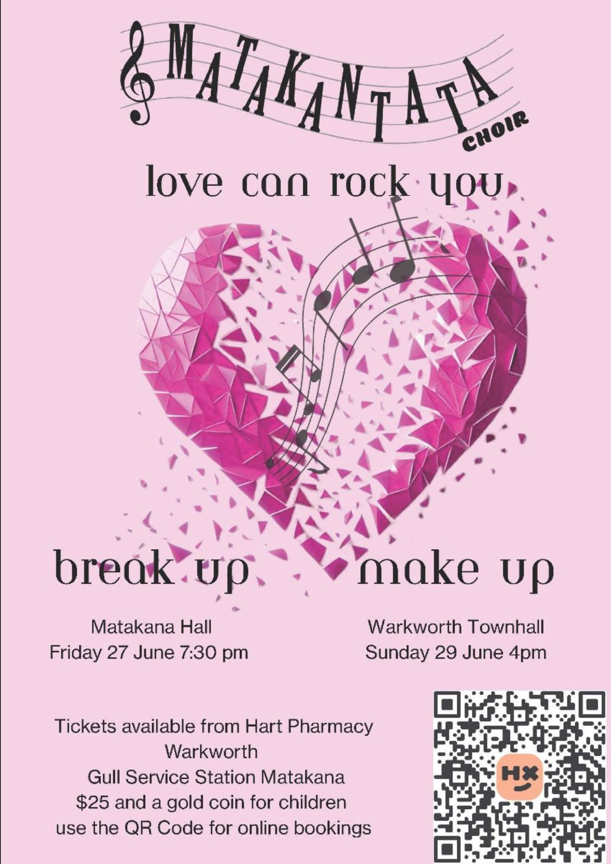 Matakantata Choir Presents - Songs of 'Love Lost and Love Found' at The Warkworth Town Hall