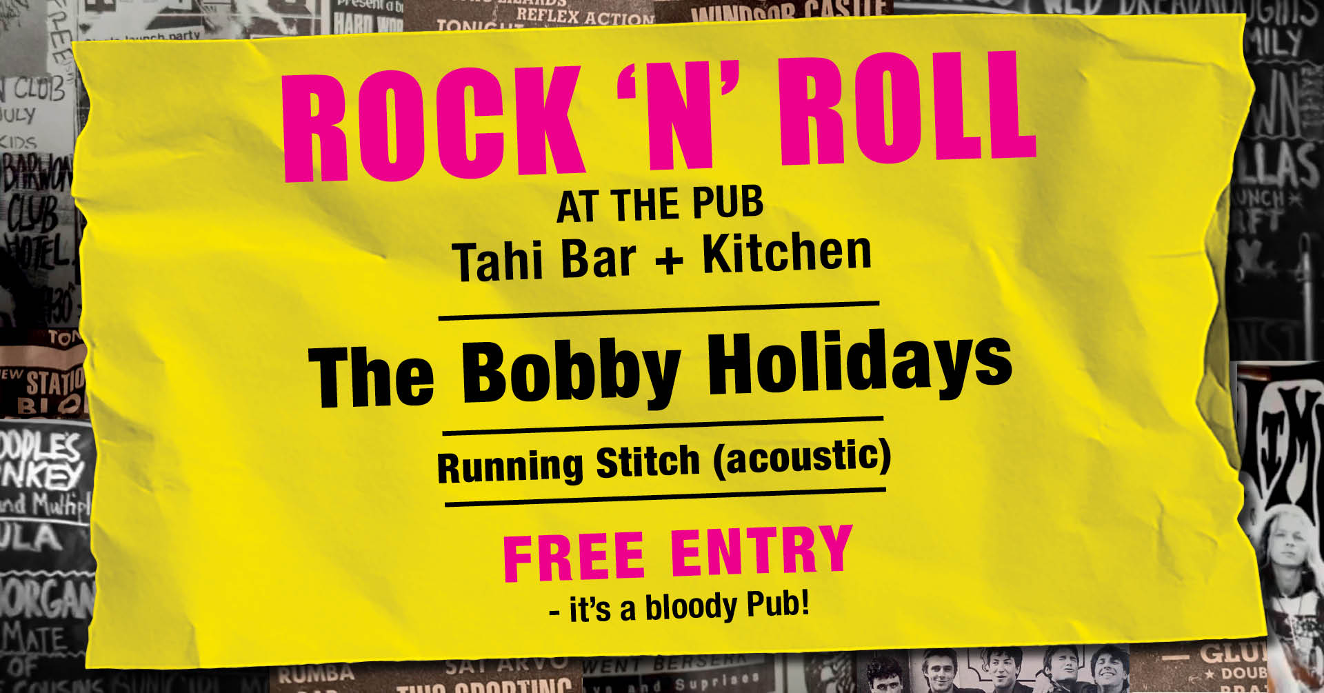 The Bobby Holidays with Running Stitch Live @ the Tahi Bar & Kitchen This Sunday!