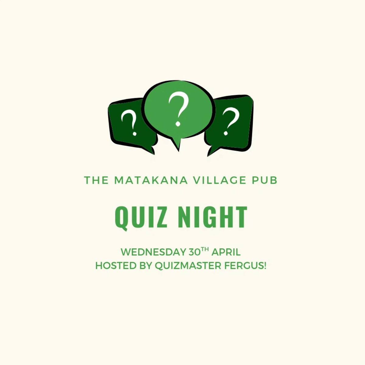 Quiz Night Wednesday @ Matakana Village Pub