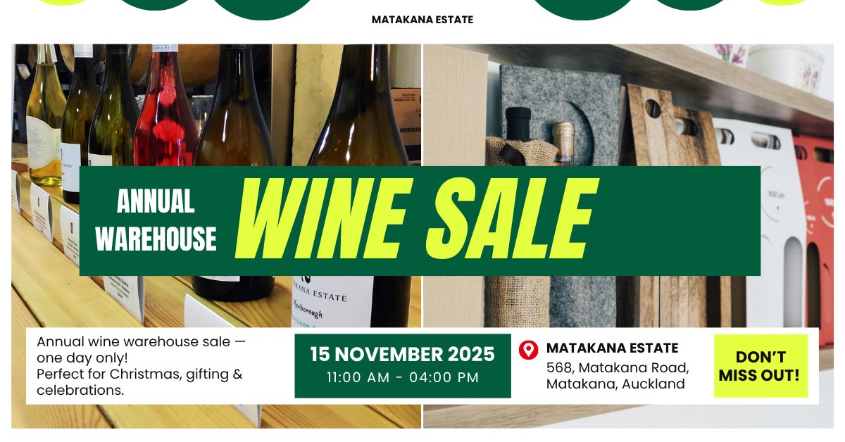 Annual Warehouse Wine Sale @ the Matakana Estate