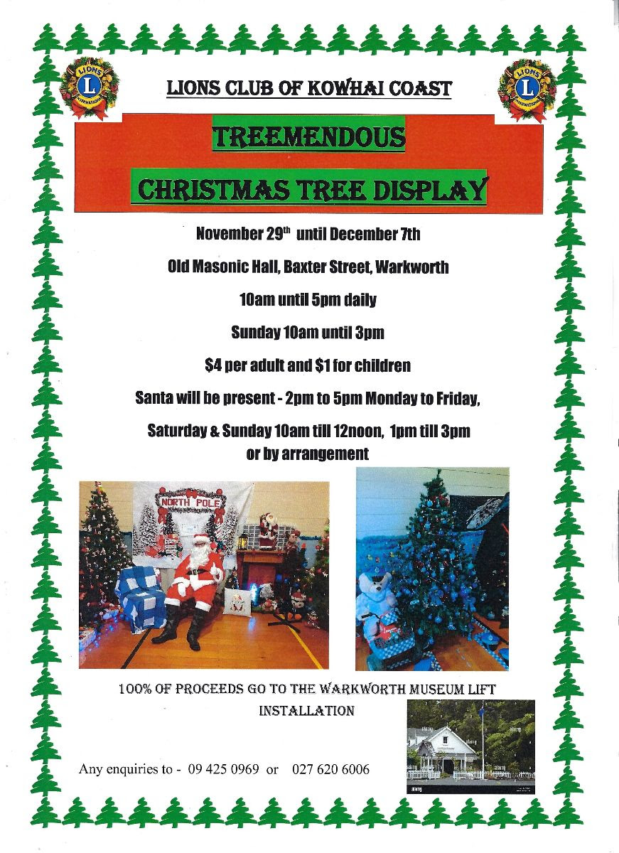 Treemendous Christmas Tree Display by The Kowhai Coast Lions Club