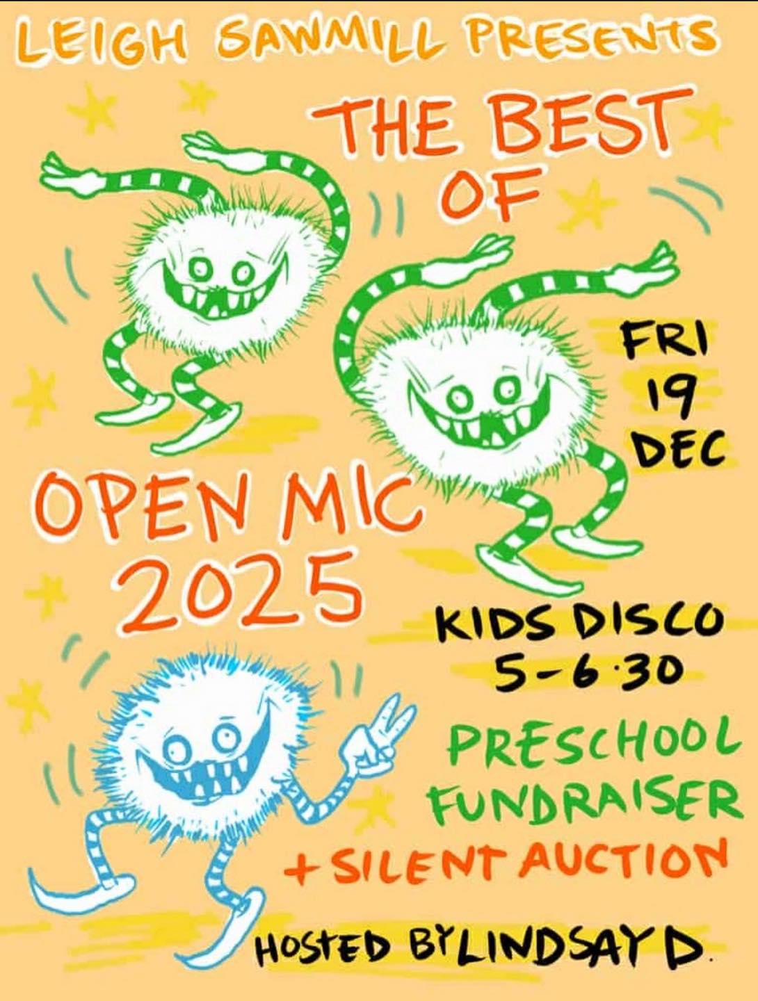 KIds Disco & Open Mic Night @ The Leigh Sawmill Cafe