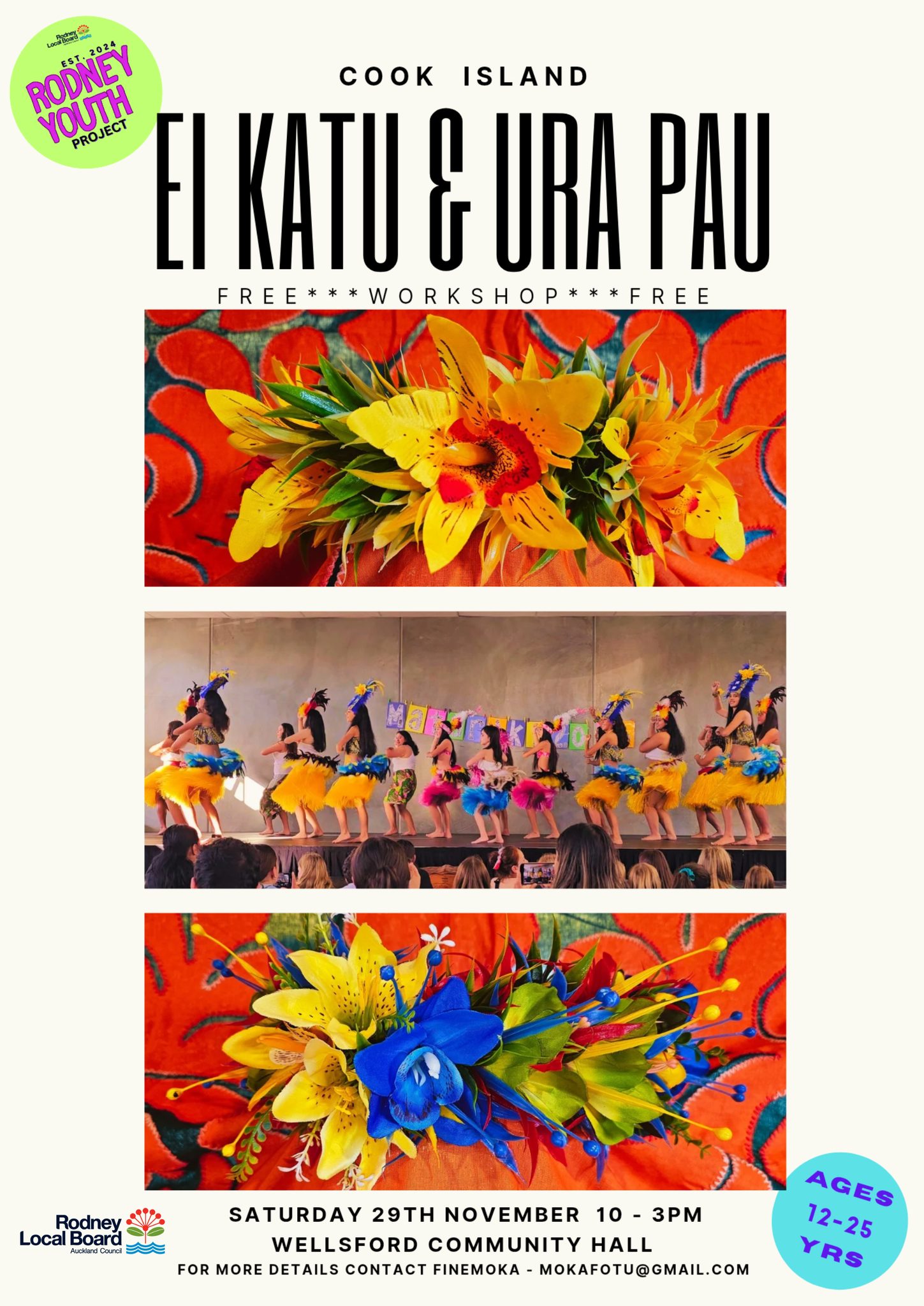 FREE Cook Island Ei Katu & Ura Pau Youth Workshop with Rodney Youth
