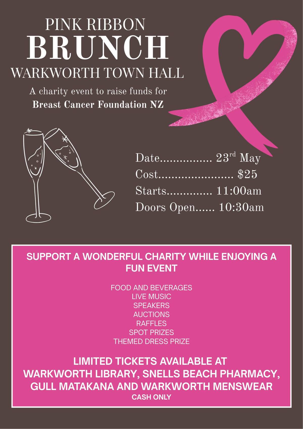 Pink Ribbon Brunch at The Warkworth Town Hall