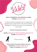 Adult Commercial Hip Hop/ Jazz Classes Starting In January