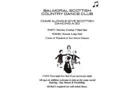 Balmoral Scottish Country Dance Club -weekly on Thursday