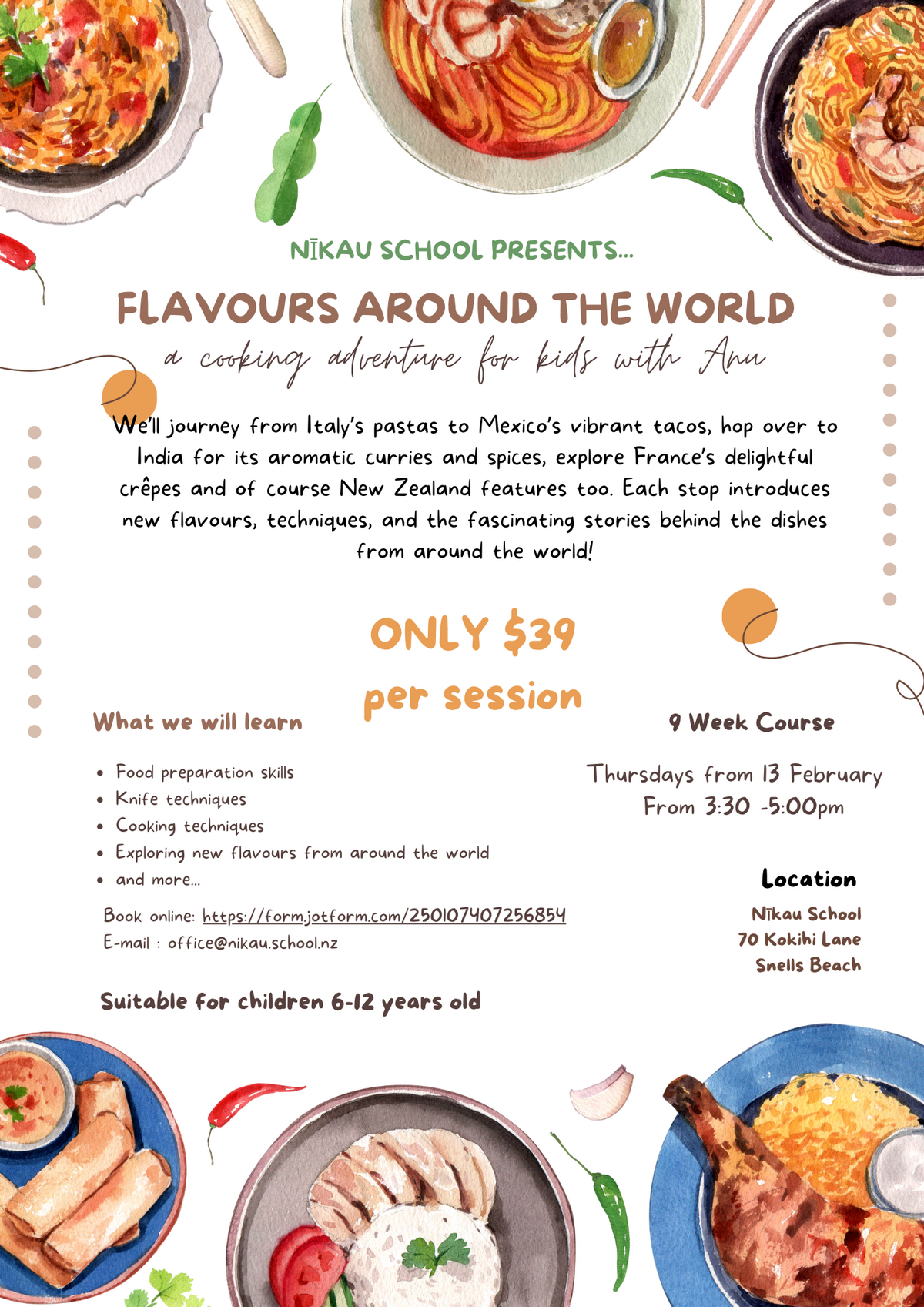 After School Kid's Cooking Adventures with Anu at Nikau School