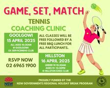 Tennis coaching clinic Goolgowi and Hillston