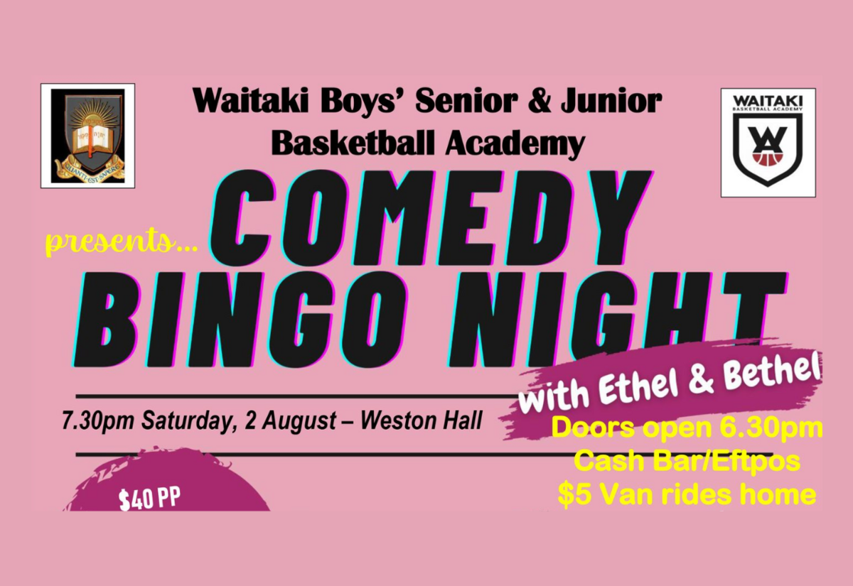 Comedy Bingo with Ethel & Bethel for Waitaki Boys Basketball Academy