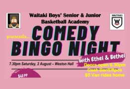 Comedy Bingo with Ethel & Bethel for Waitaki Boys Basketball Academy