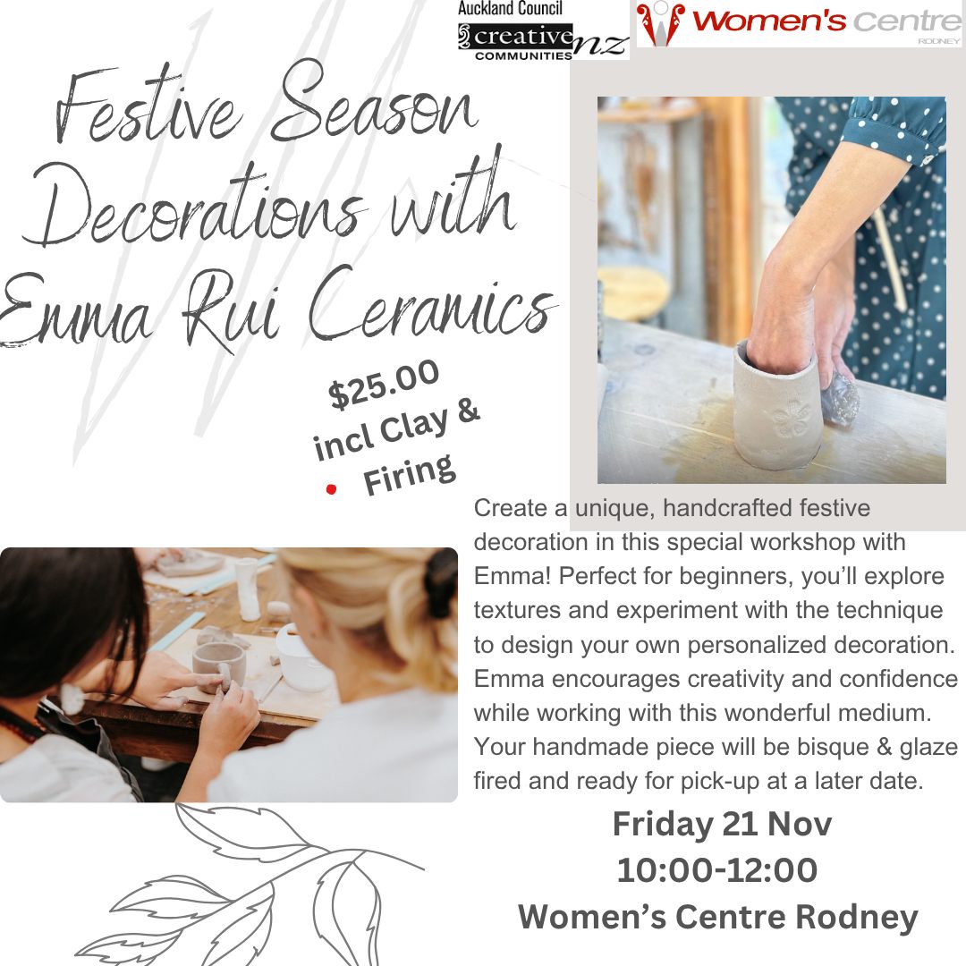 Festive Season Decorations with Emma Rui Ceramics @ The Women's Centre