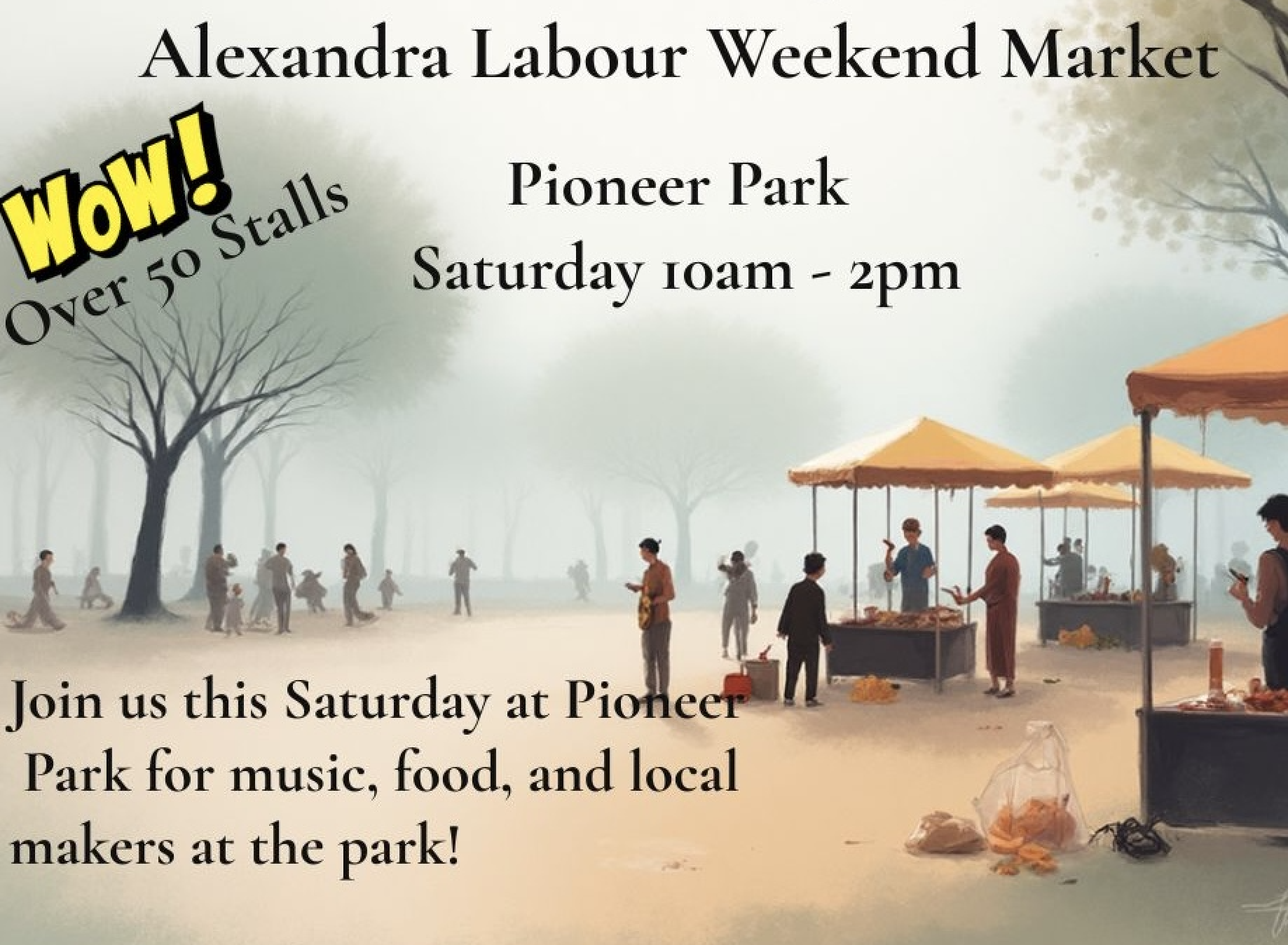 Alexandra Labour Saturday Market in Pioneer Park 