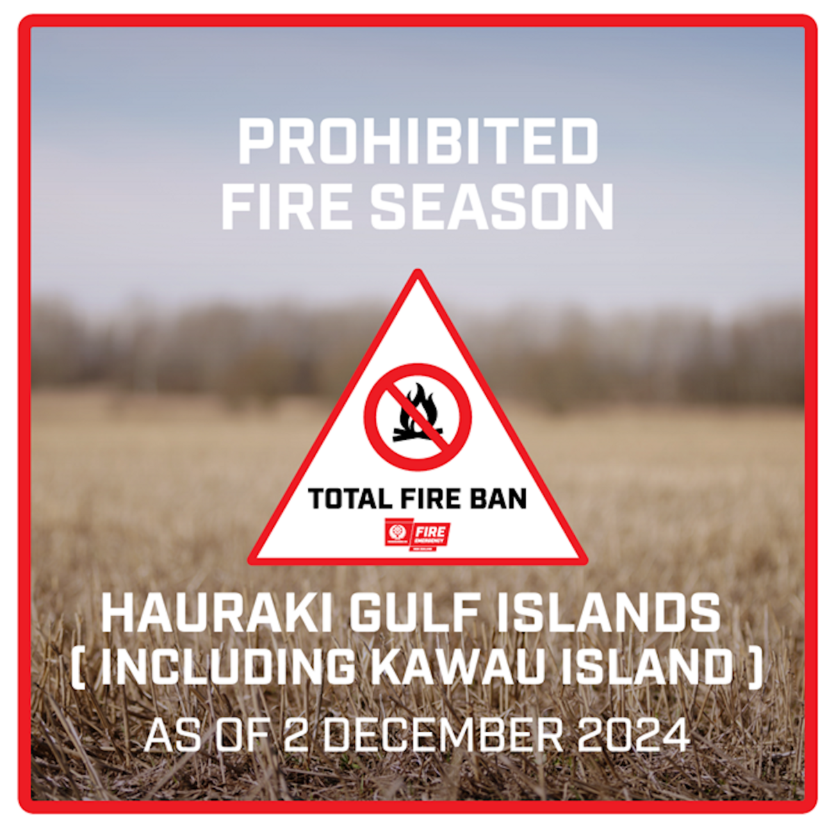 Prohibited Fire Season for Gulf Islands