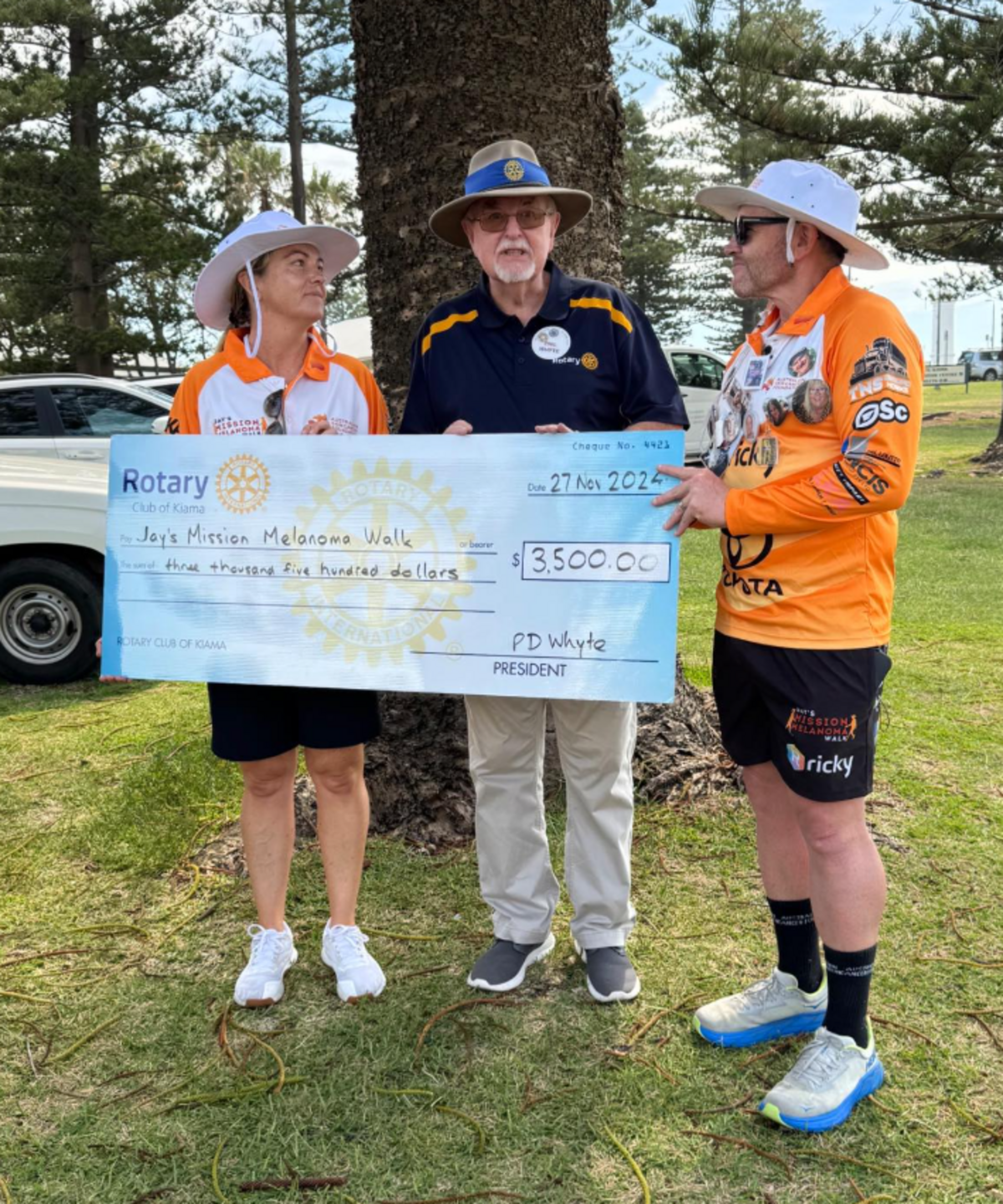 Jay’s Mission Melanoma Walk honoured by Kiama Rotary