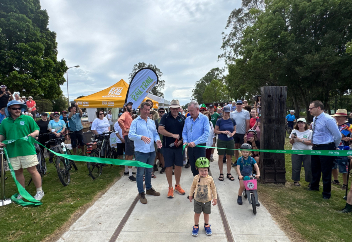 Large crowd gathers for opening of the Rail Trail in Lismore