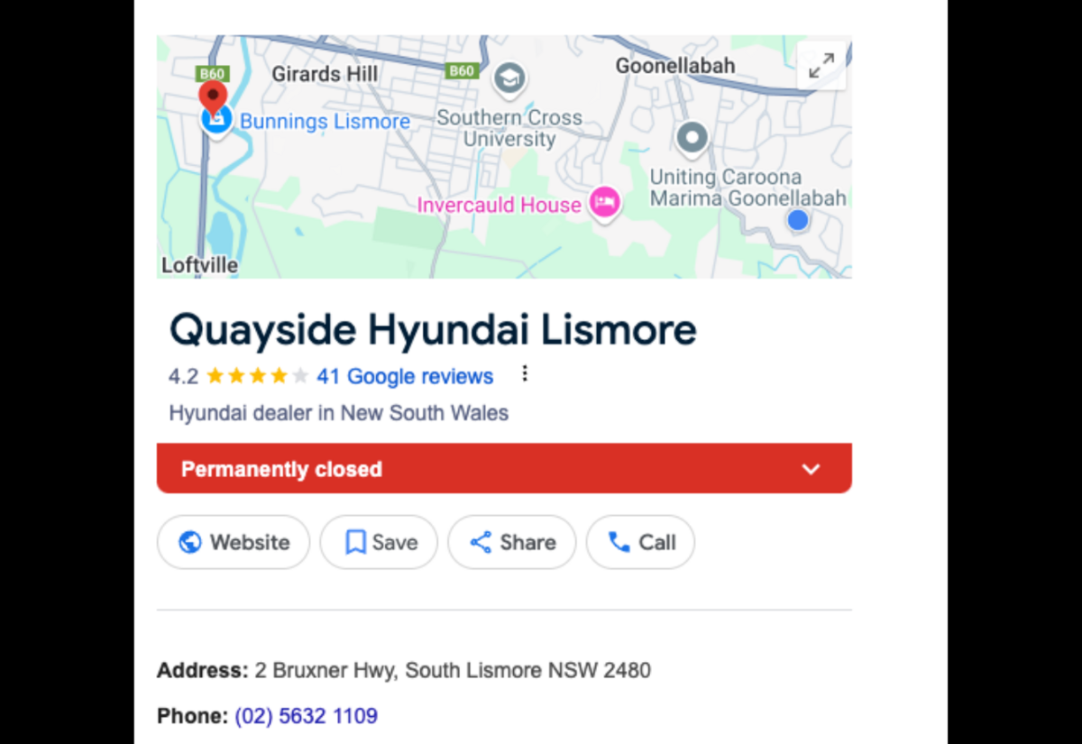 Hyundai pull out of Lismore and Ballina