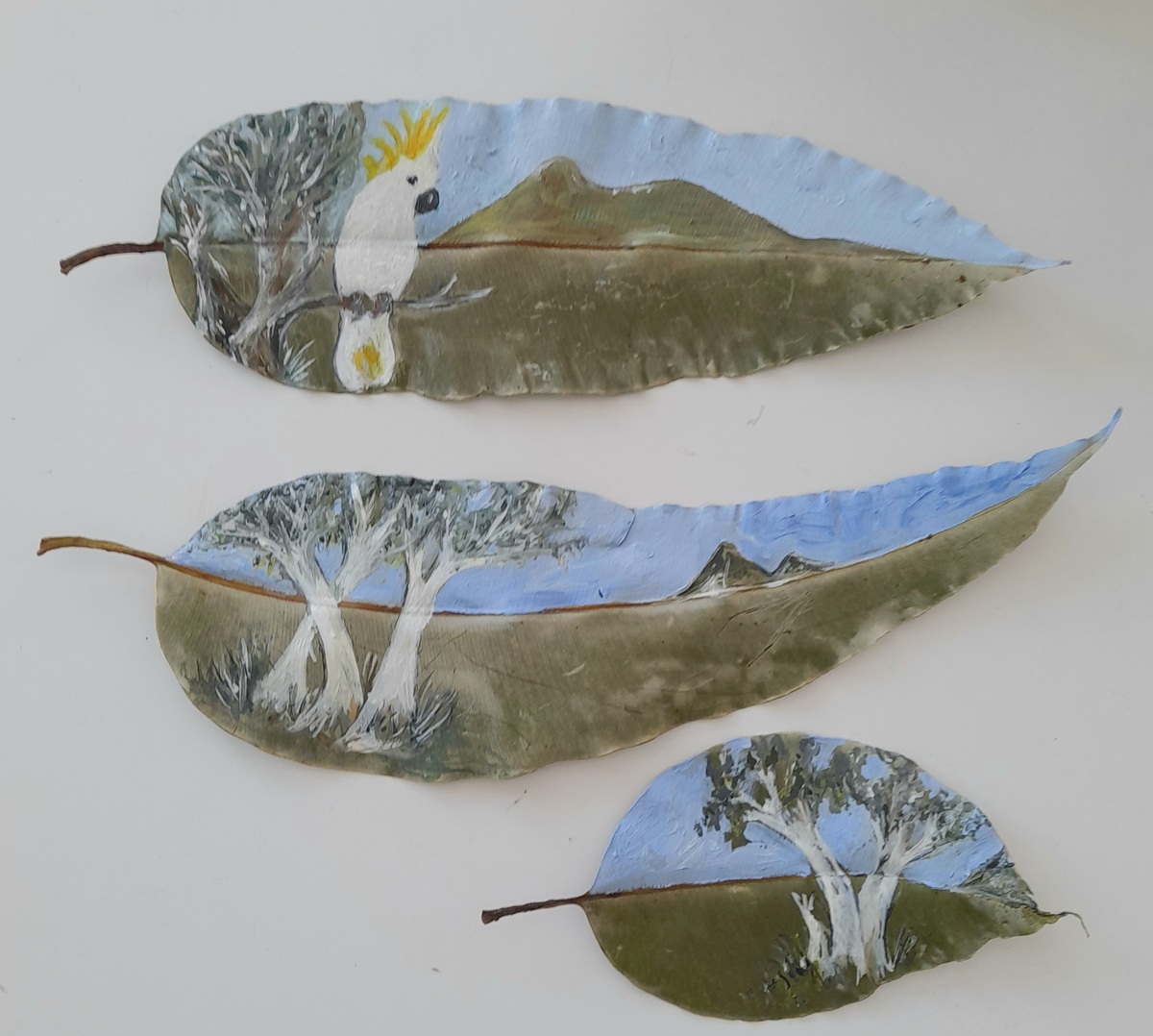 Painted gum leaves