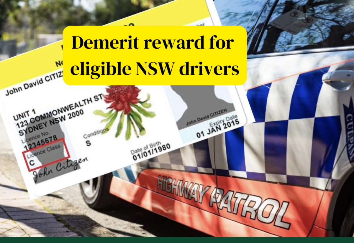 NSW drivers benefit from demerit reward