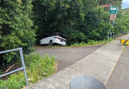 Wrong turn leaves driver in a tight spot