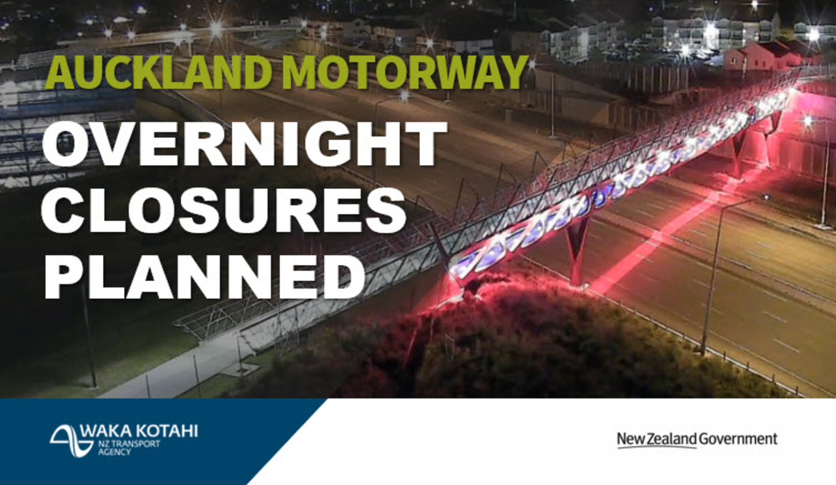 Auckland Overnight Motorway Closures  7-17 Feb