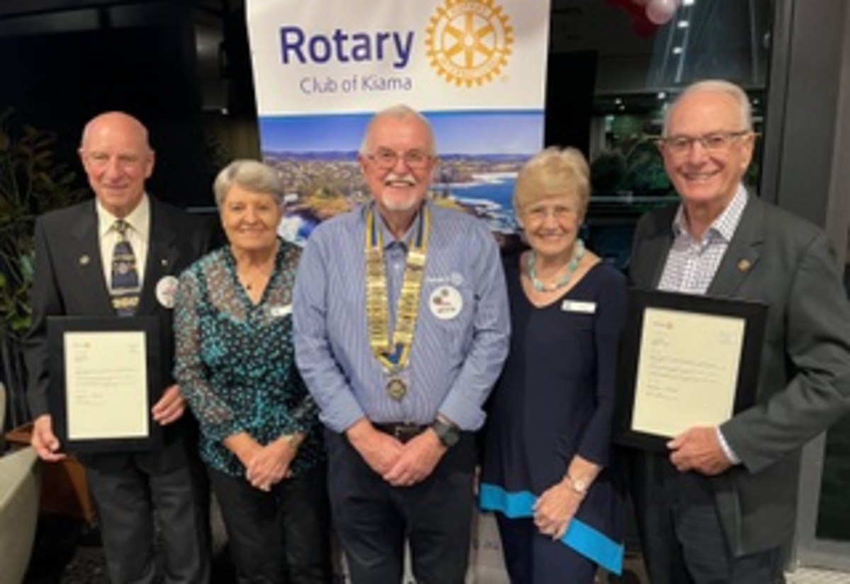 Fifty years of service to the Community recognition for Kiama Rotarians David Russell and Peter Maitland