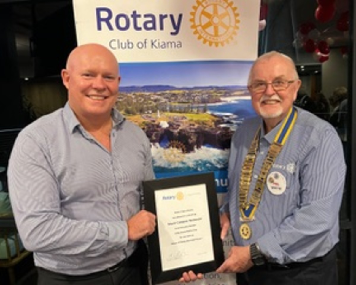 Kiama Rotary Club honours Mayor with honorary membership