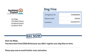 Auckland Council Issues Dog Registration Fines