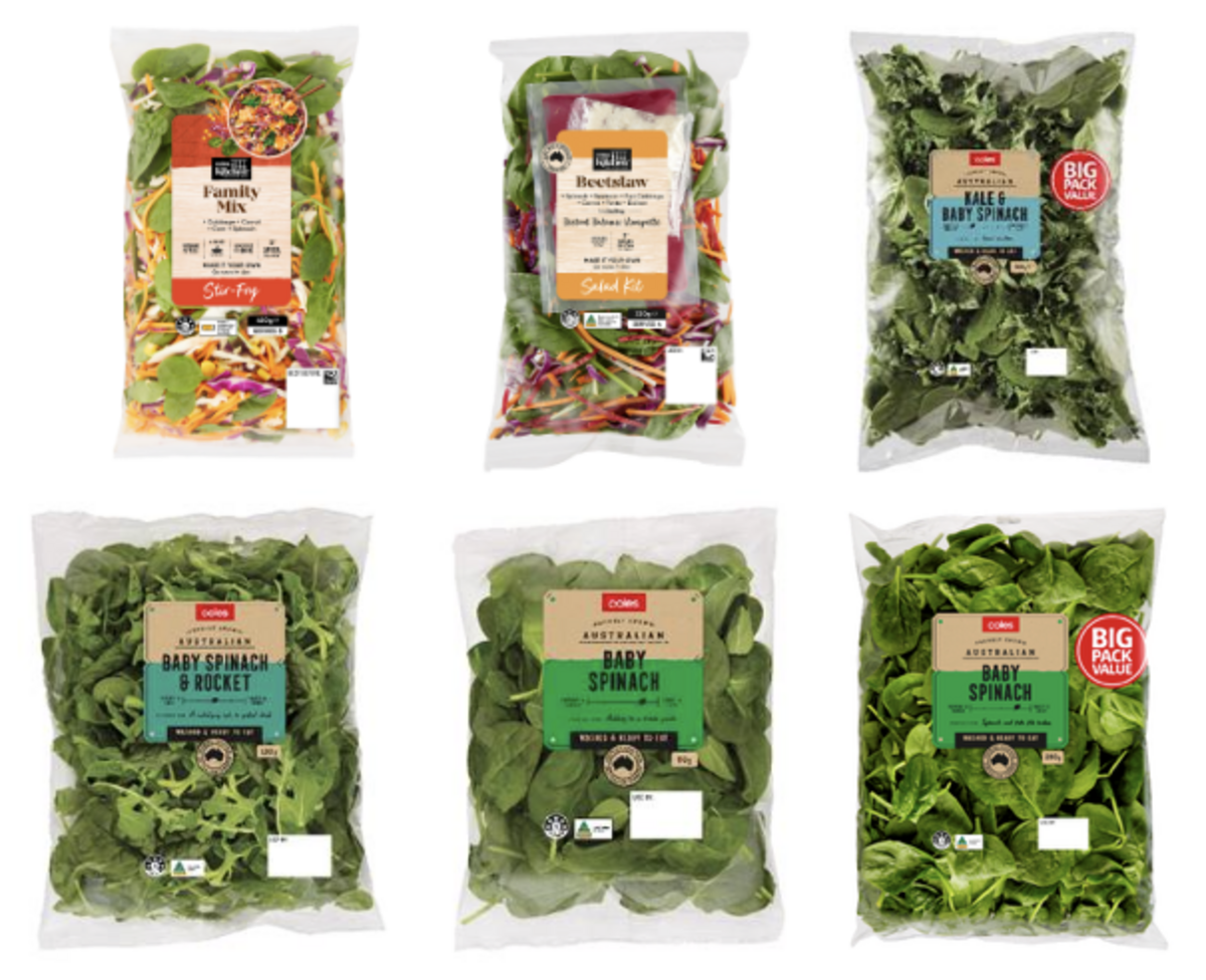 Recall: Various Coles and Woolworths pre-packed spinach & stir fry range in NRs  