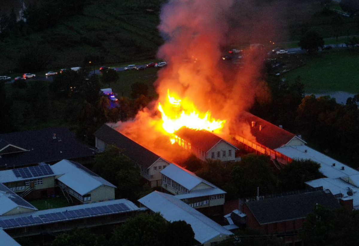 Richmond River High School on fire
