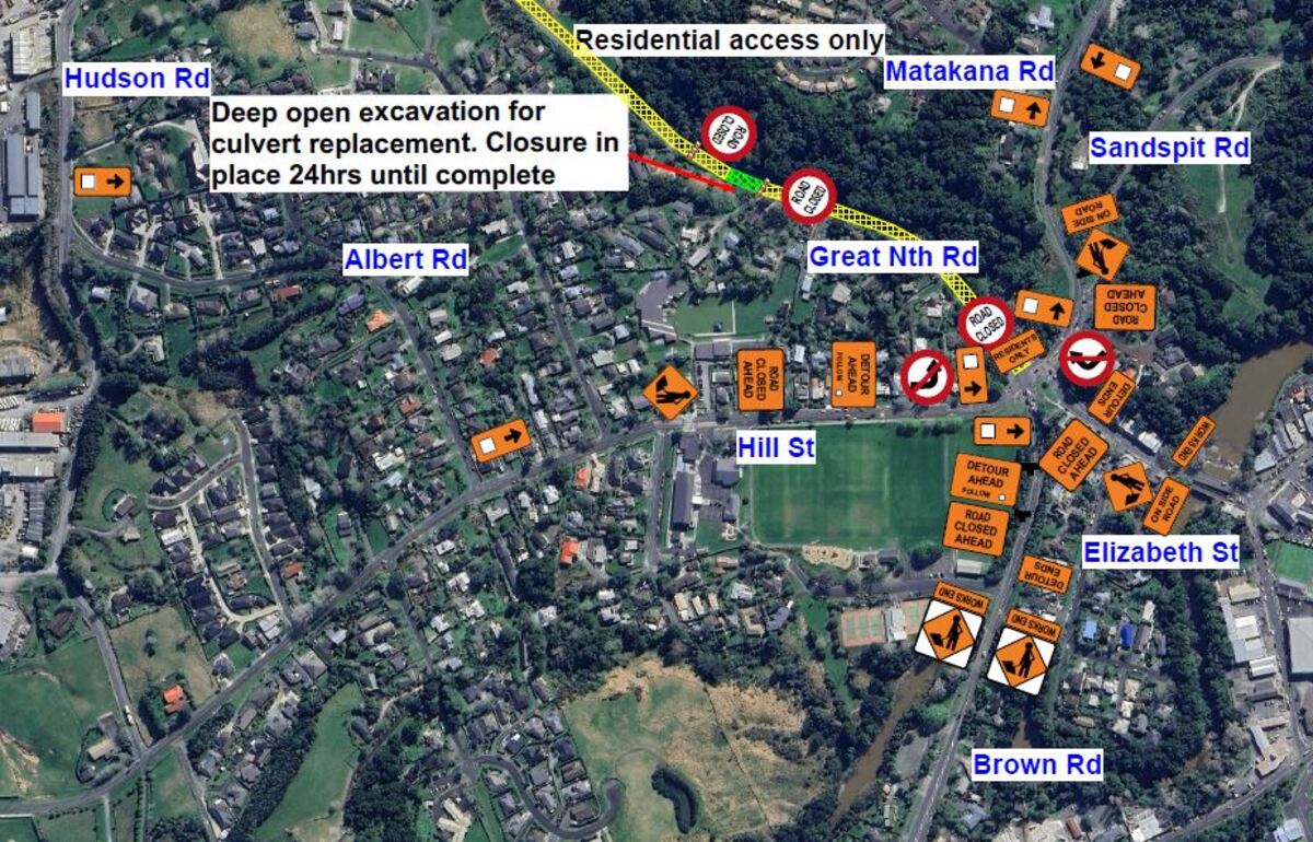 Warkworth Road Works on Great North Road