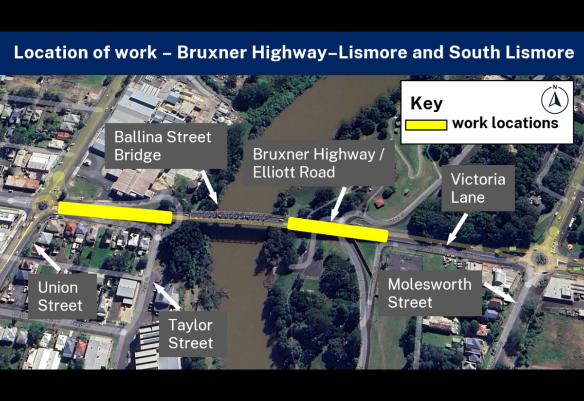Road resurfacing near Ballina St Bridge to cause delays on Bruxner tomorrow