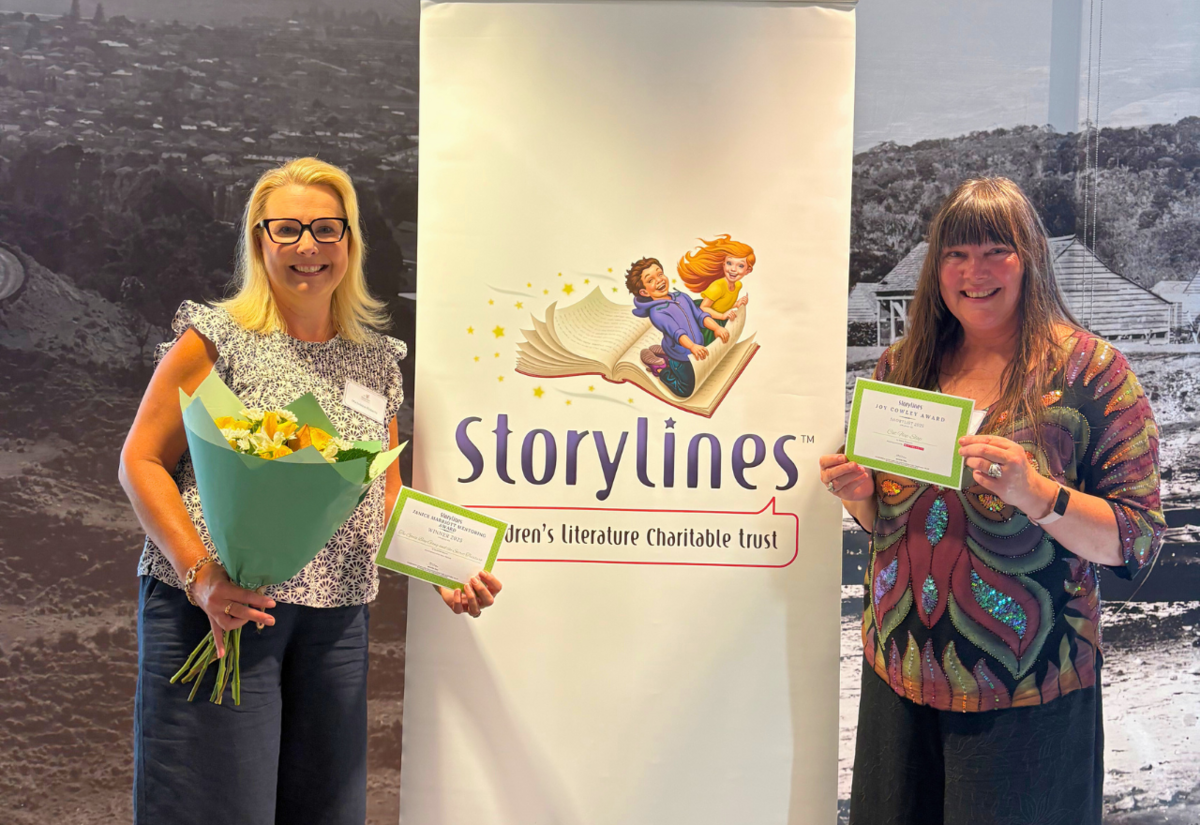 Local authors Sharon Fergusson and Madeleine Roberts (Eskedahl) recognised at Storylines Margaret Mahy Literary Awards