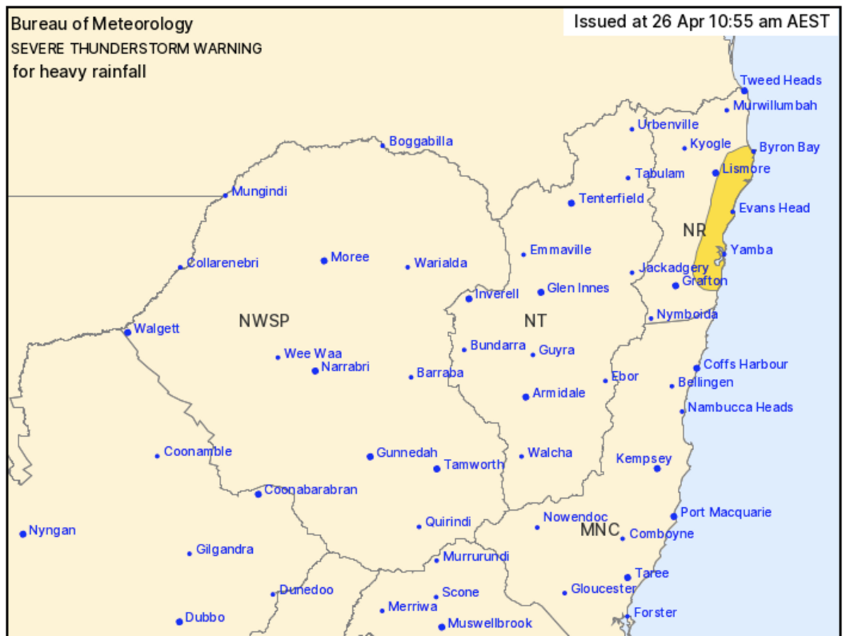 Severe Thunderstorm Warning for NRs
