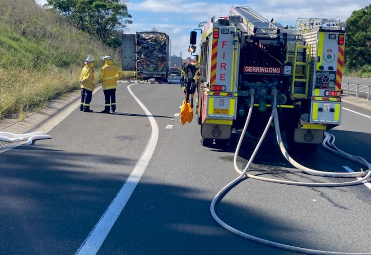 No one injured in truck fire near Gerringong