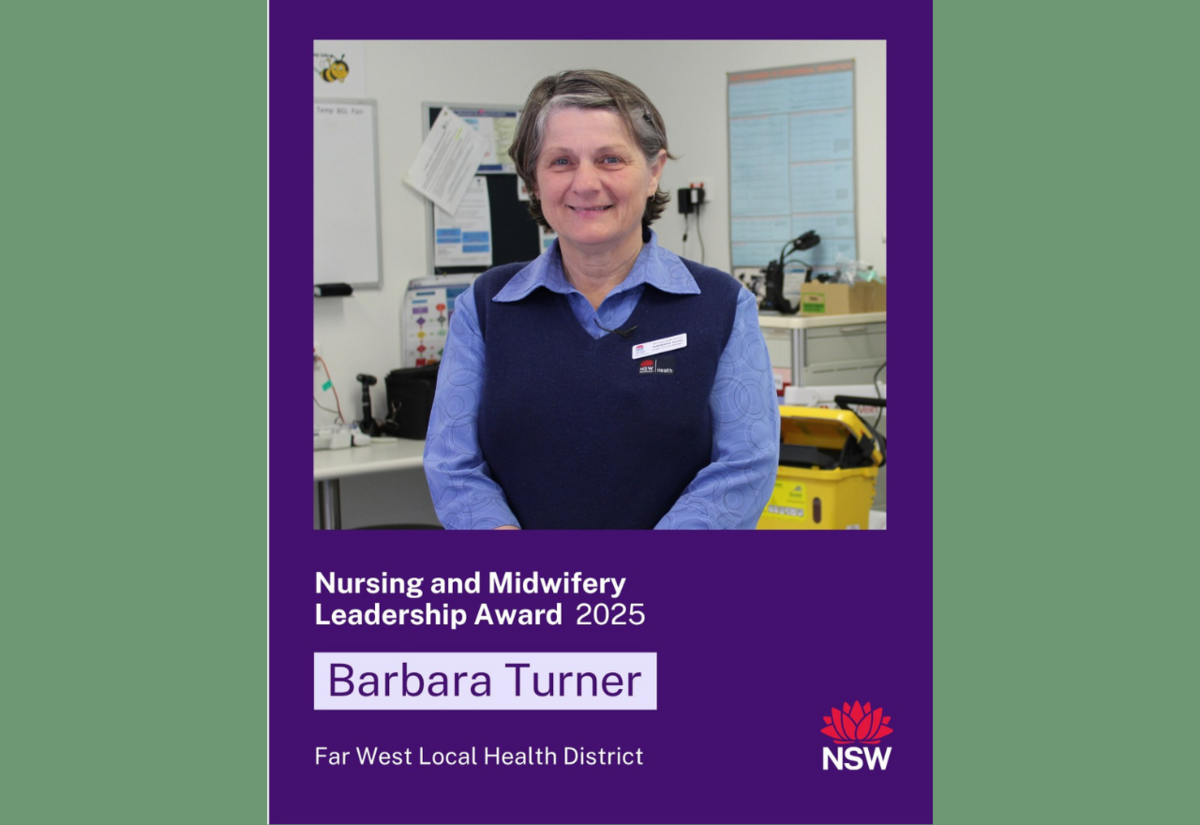  Barbara Turner, Deputy Director Remote Health Services wins 2025 Nursing and Midwifery Leadership Award