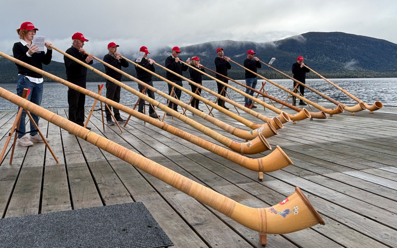 Swiss alpine horns resonate in Fiordland
