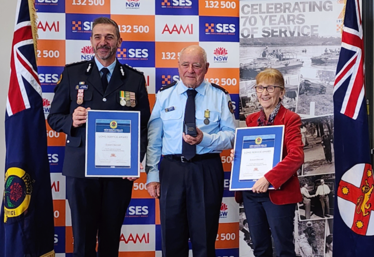 Ed Bennett and John Habib celebrate 60 years volunteering at SES
