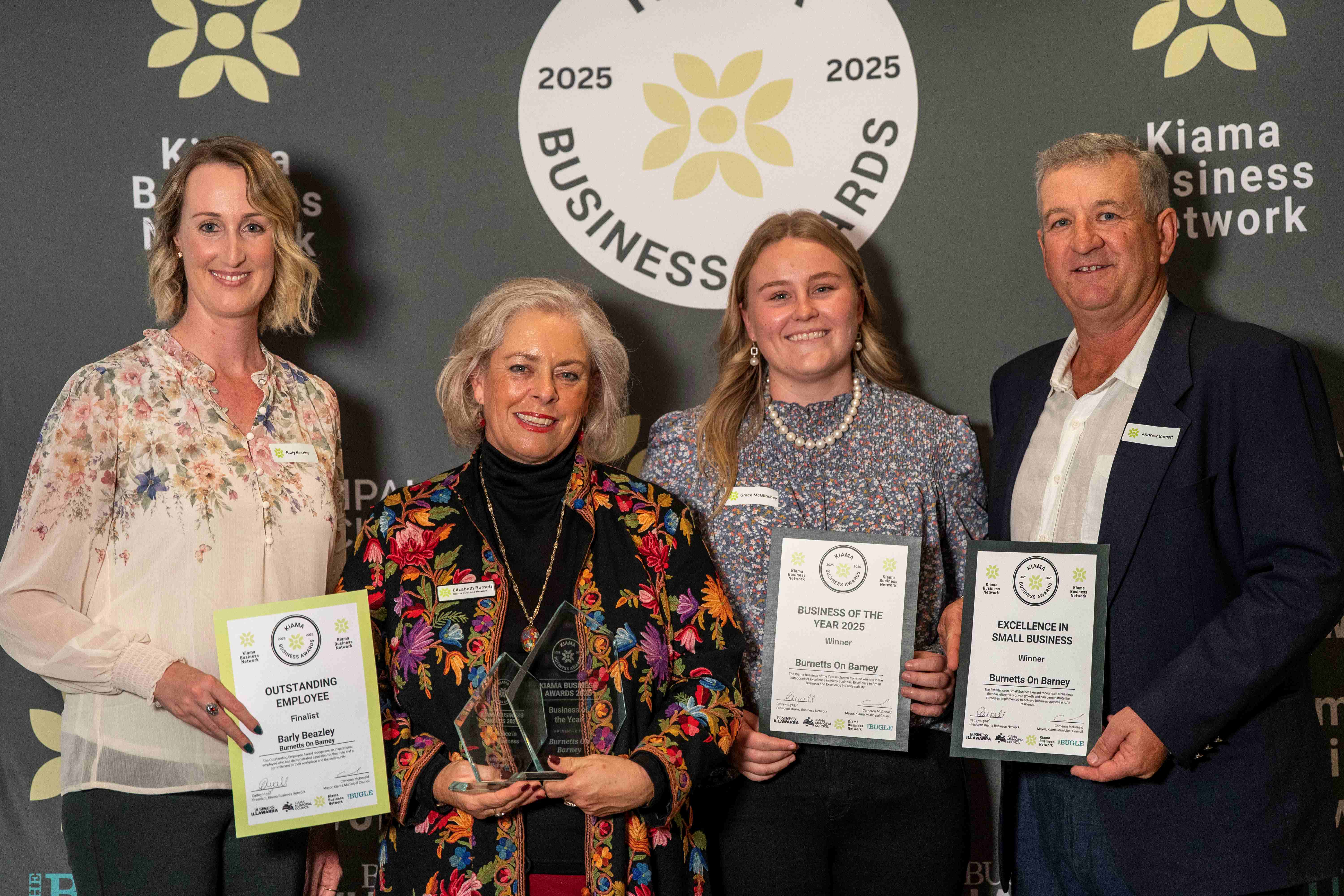 Burnetts on Barney wins top gong at Kiama Business Awards