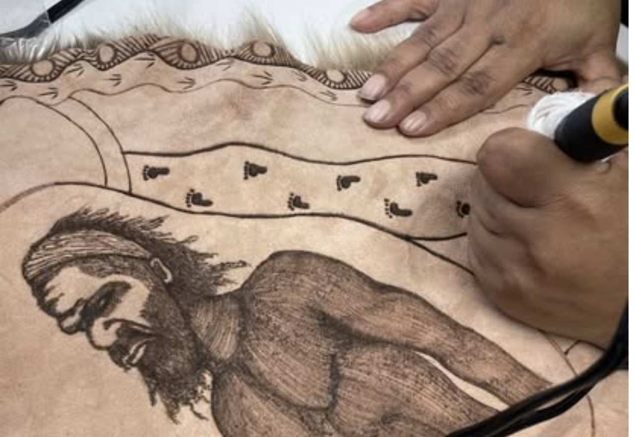 Roo skin heirlooms for Nyngan TAFE students