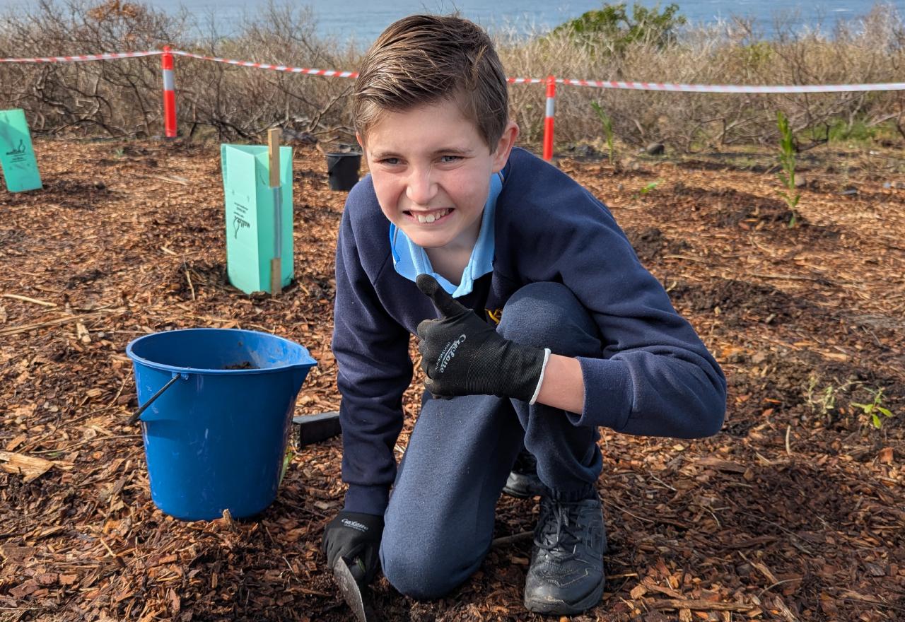 Kiama High students planting for a greener future