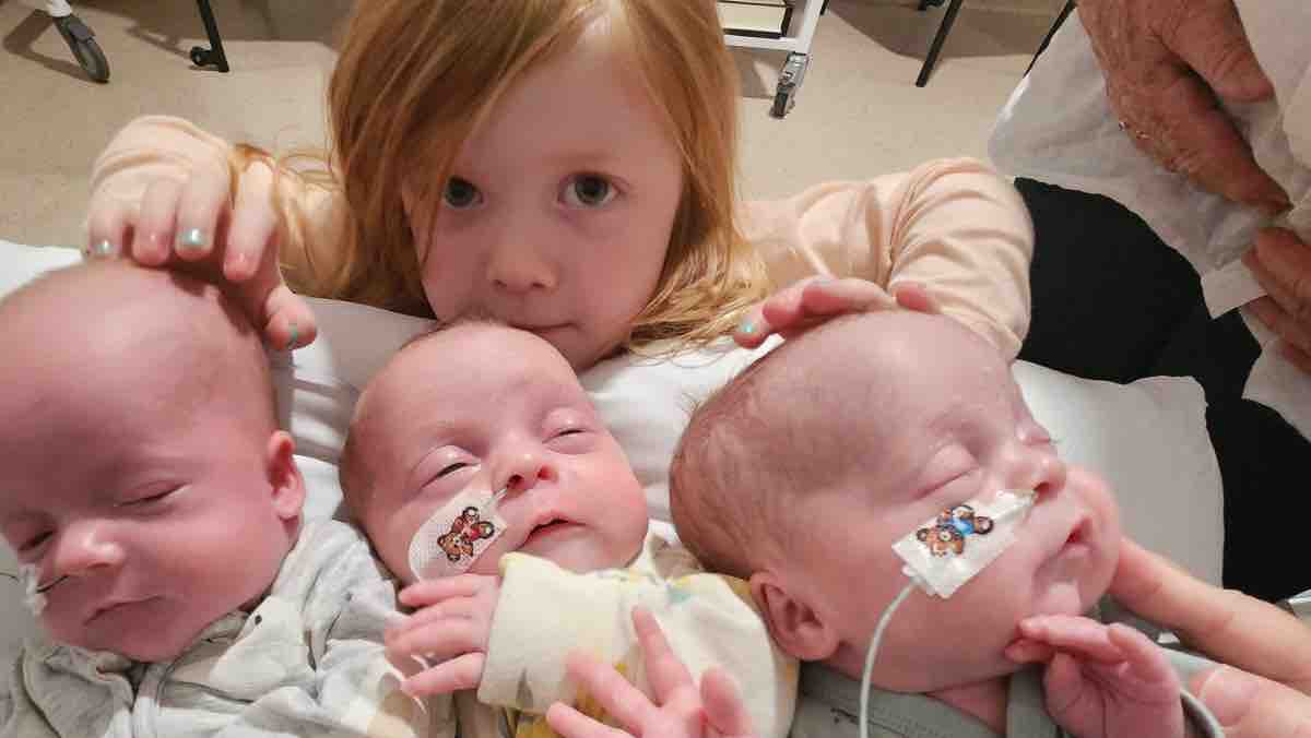 'We're waiting for a miracle': Triplets in fight of their lives