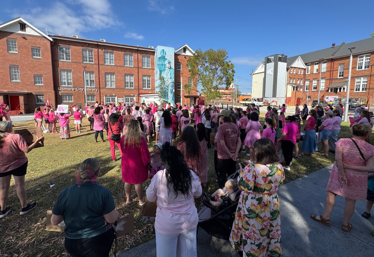 Community Preschool protest makes its point in Lismore CBD