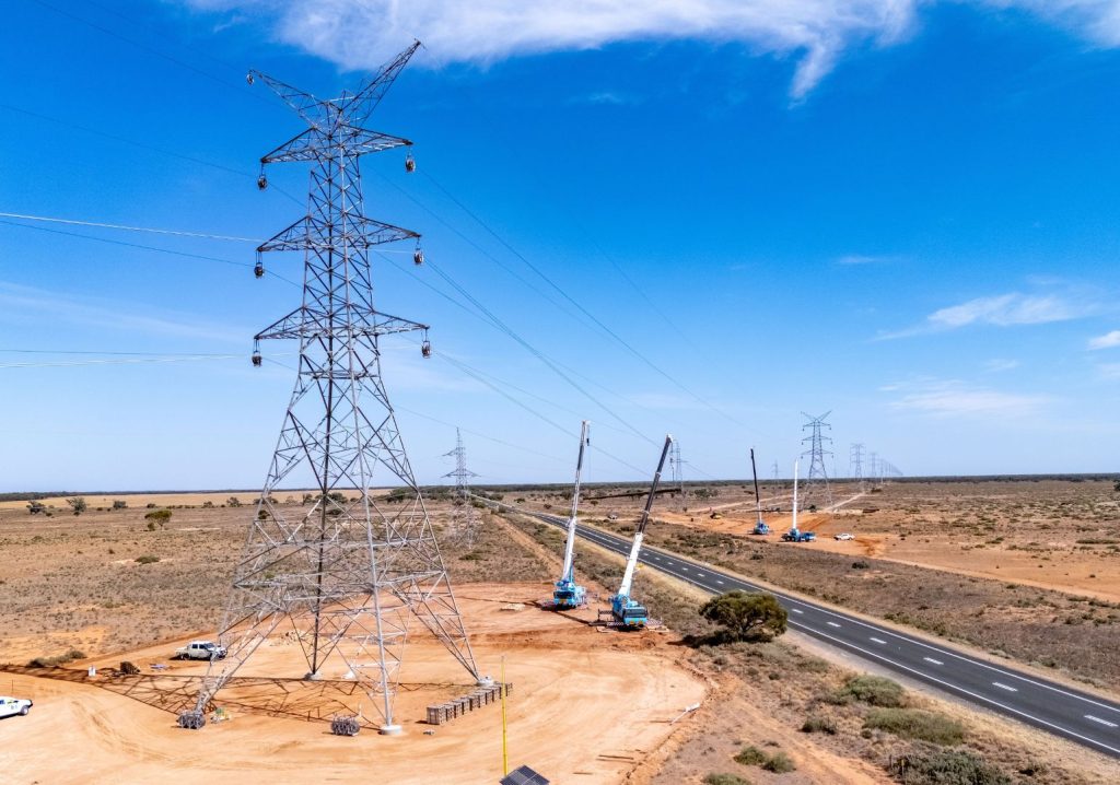 Major power line construction underway on Yanga way