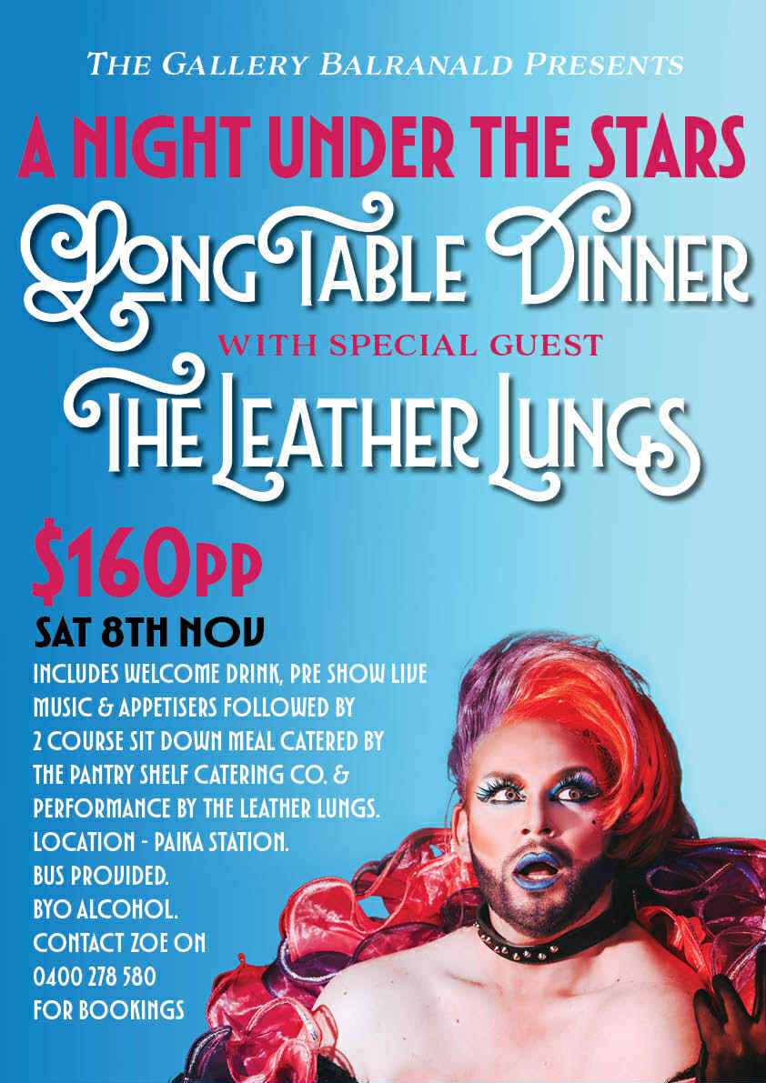 Gallery Balranald to host long table dinner with acclaimed drag artist