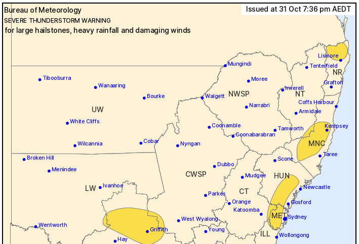 Severe thunderstorm warning for Lismore & NRs