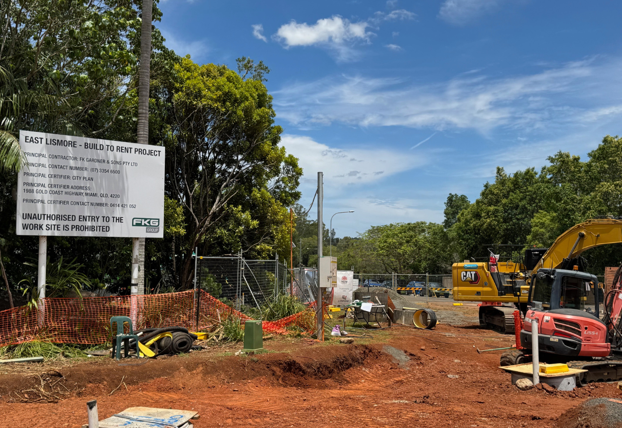 New Lismore build-to-rent units under construction