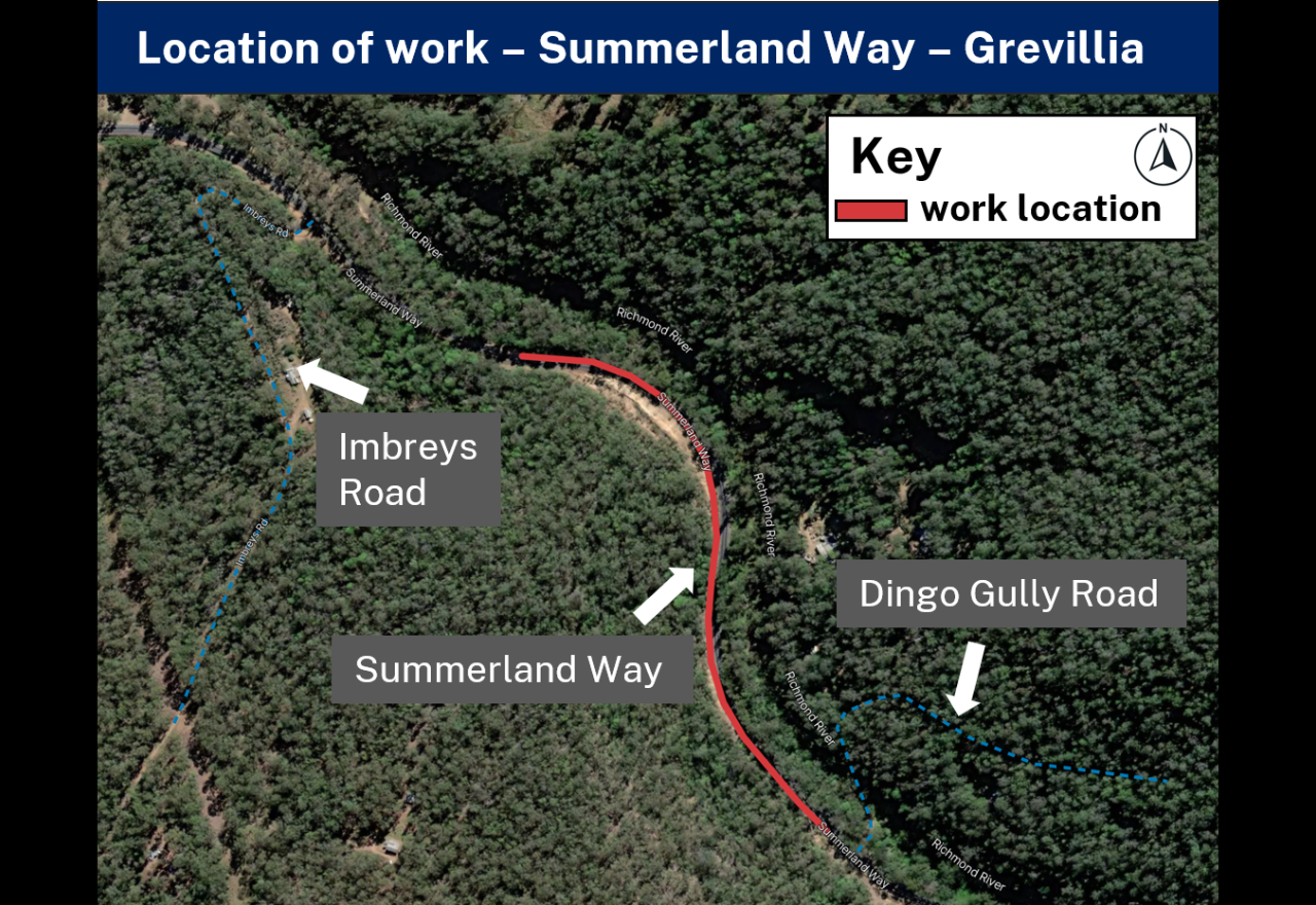 Landslip repairs change traffic conditions on Summerland Way, Grevillia