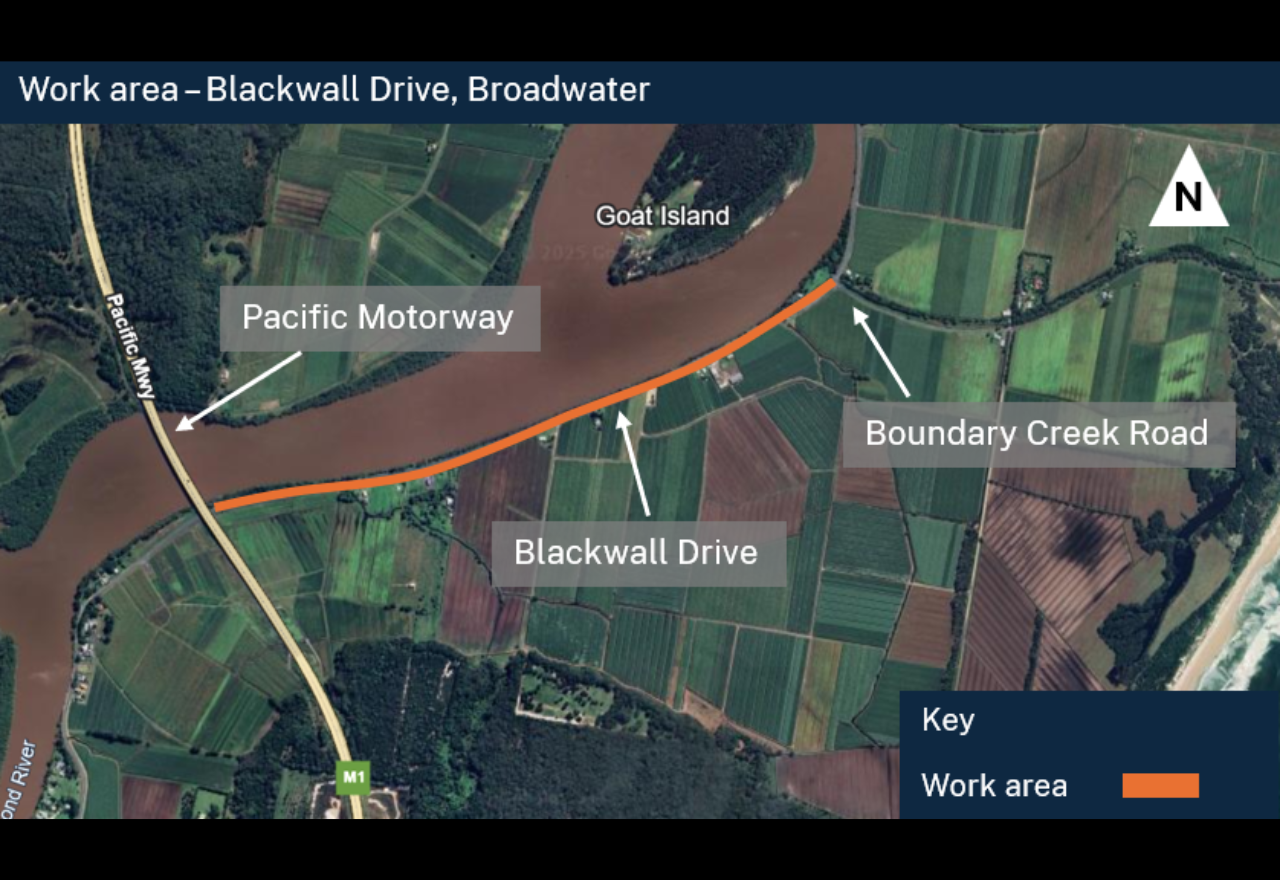 Changed traffic conditions in Broadwater and Woodburn this week