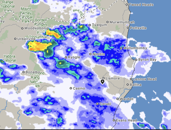 Severe Thunderstorm Warning for Casino and Kyogle